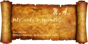 Mészár Anikó névjegykártya